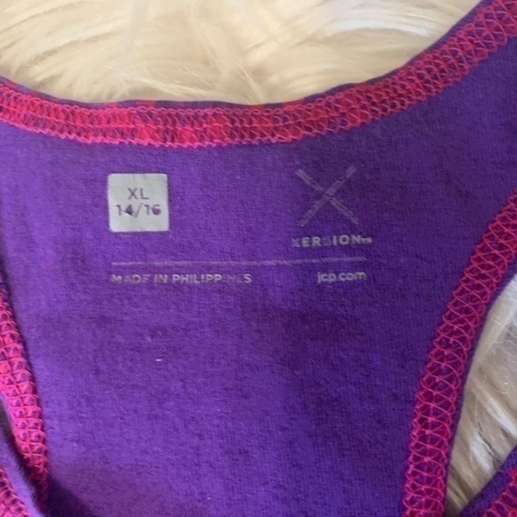Xersion Purple Stars Tank Top Girls XL 14/16 - Picture 3 of 5